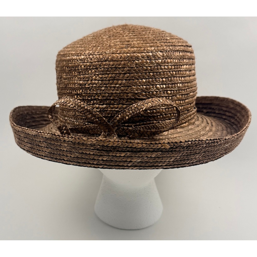 Betmar New York Bronze Raffia Boater Sun Hat One Size‎